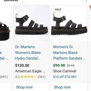 Dr. Martens Women's Black Platform Sandals